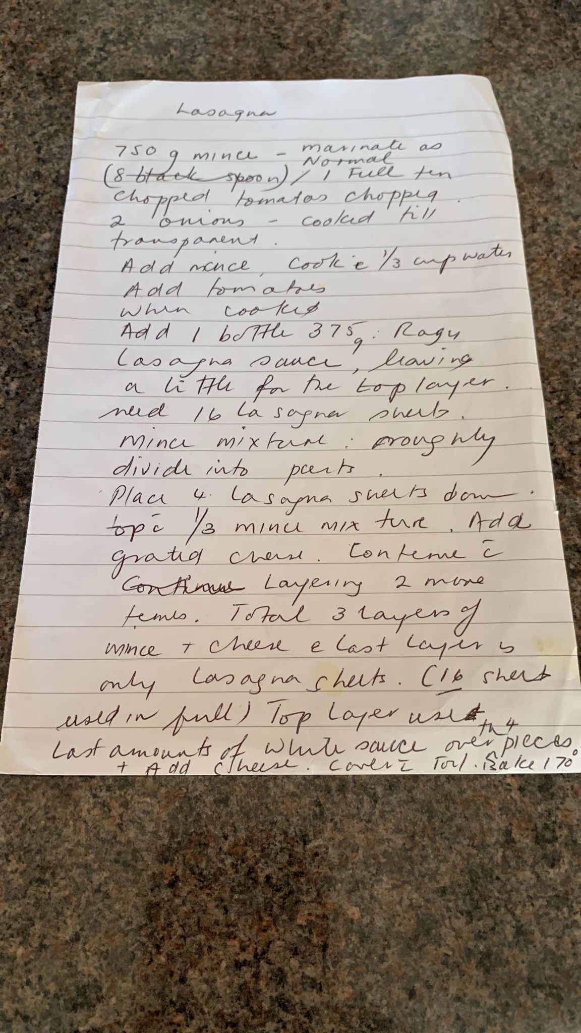 Chicken / Beef Lasagna